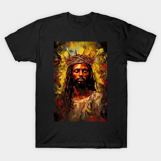 African American Art Black Jesus Christ T-Shirt by AI Art Originals